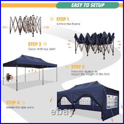 Heavy Duty 10x20 Pop up Canopy Tent Waterproof Commercial Gazebo Thickened Frame