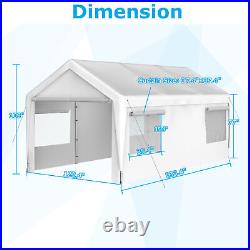 Heavy Duty 10x20 Steel Canopy Tent with Roll-up Windows Carport Garage Shelter