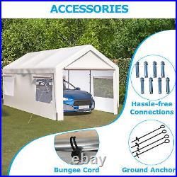 Heavy Duty 10x20 Steel Canopy Tent with Roll-up Windows Carport Garage Shelter