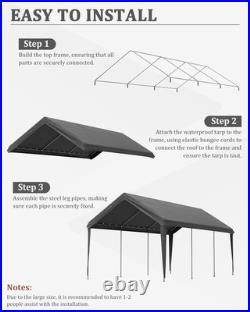 Heavy Duty 12x20 Carport Canopy Replacement Cover Waterproof & UV Resistant