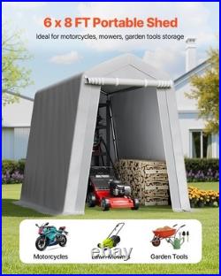 Heavy Duty 6x8 ft Outdoor Storage Shelter Waterproof Portable Canopy Shed