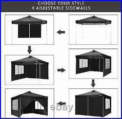 Heavy Duty Canopy Party 10'x10' Pop Up Wedding Tent Gazebo with 4 Side Walls NEW