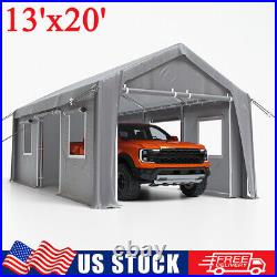 Heavy Duty Canopy Tent 13'x20' Carport Portable Car Steel Shelter 8 Legs 4 Doors