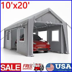 Heavy Duty Carport 10'x20' Outdoor Car Truck Shelter Garage Shed Canopy Gray