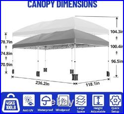 Heavy Duty Pop Up Canopy Tent 10x10/20FT Waterproof Commercial Gazebo Shelter