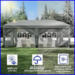 Heavy Duty Pop Up Canopy Tent 10x10/20FT Waterproof Commercial Gazebo Shelter