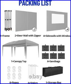 Heavy Duty Pop Up Canopy Tent 10x10/20FT Waterproof Commercial Gazebo Shelter