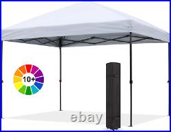 Heavy Duty Pop Up Canopy Tent 12x12Ft Outdoor Fabric Polyester Portable(White)