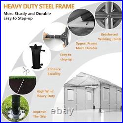 Heavy Duty Portable Carport 10x20 Ft Waterproof Canopy WithSidewalls & Windows New