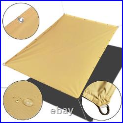 Heavy Duty Straight Edge Waterproof Shade Sail Canopy Cover Patio Awning in Sand