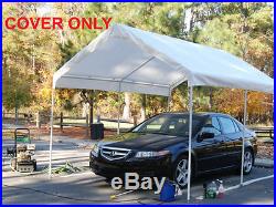 Heavy Duty Valance Replacement Canopy Tarp Carport Cover for 10 X 20 Frame White