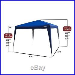Heavy Duty Waterproof Commercial Tent 10x10 Ez Pop Up Canopy Blue WithCarrying Bag