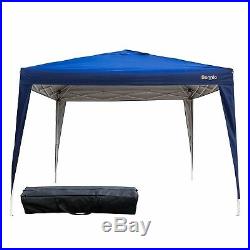 Heavy Duty Waterproof Commercial Tent 10x10 Ez Pop Up Canopy Blue WithCarrying Bag