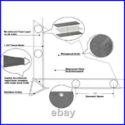 Heavy Duty Waterproof Straight Edge Sun Shade Sail Shade Canopy Cover in Grey