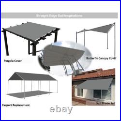 Heavy Duty Waterproof Straight Edge Sun Shade Sail Shade Canopy Cover in Grey