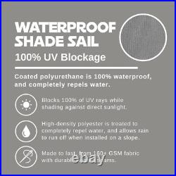 Heavy Duty Waterproof Straight Edge Sun Shade Sail Shade Canopy Cover in Grey