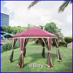 Hexagonal Canopy Patio Gazebo Mosquito Netting Garden Tent Mesh Curtains Wall