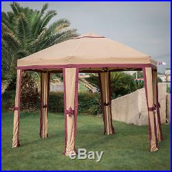 Hexagonal Patio Gazebo Mosquito Netting Canopy Garden Tent Mesh Curtains