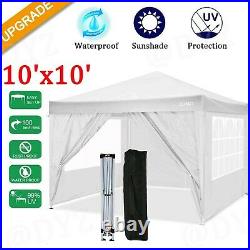 Hot 10'x10' Heavy Duty Canopy Folding Waterproof Party Tent Gazebo +4 Side Walls