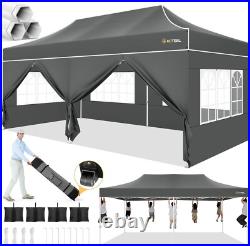 Hoteel Canopy 10x20 Heavy Duty Pop Up Canopy Tent with 6 Sidewalls for Wedding
