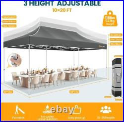 Hoteel Canopy 10x20 Heavy Duty Pop Up Canopy Tent with 6 Sidewalls for Wedding