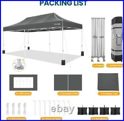 Hoteel Canopy 10x20 Heavy Duty Pop Up Canopy Tent with 6 Sidewalls for Wedding
