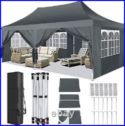 Hoteel Canopy 10x20ft Pop up Tent with 6 Sidewalls Party Gazebo Outdoor Carport