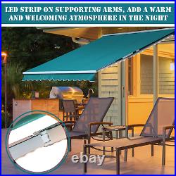 Huge Electric Retractable Awning 3.5x2.5m Green Canopy Motorised Patio Cassette