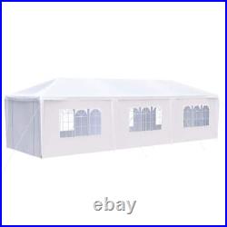 ITOPFOX Canopy Tent 30' Rust Resistant Sidewalls Semi-Permanent Steel White