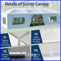 ITOPFOX Canopy Tent 30' Rust Resistant Sidewalls Semi-Permanent Steel White