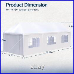 ITOPFOX Canopy Tent 30' Rust Resistant Sidewalls Semi-Permanent Steel White