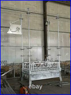 Incredible Wrought And Galvanized Gothic Medieval Iron Roof Canopy -cbrr3