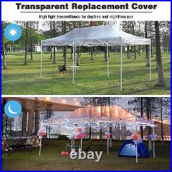 InstaHibit 10x20Ft Pop Up Canopy Replacement Top Transparent Instant Tent Cover