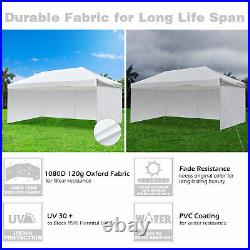 InstaHibit 10x20Ft Pop up Canopy Top Kit 4 Privacy Sidewalls Home Outdoor Party