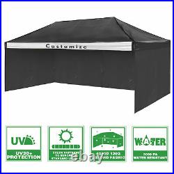 InstaHibit 10x20Ft Pop up Canopy Top Kit 4 Privacy Sidewalls Outdoor Yard