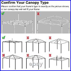 InstaHibit 9.6x9.6Ft Pop up Canopy Top Replacement 4 Sidewalls UV50+ Outdoor