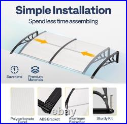 Installation-Ready 40x80 Inch Polycarbonate Awning Elegant Outdoor Upgrade