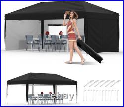 Instant Pop-Up Canopy Tent 10x20 10 FT, 4 Sidewalls Included, 1-Minute Setup