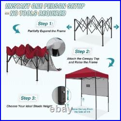 Instant Pop Up Canopy with Adjustable Sun Wall 6x4, Straight Lightweight Comp