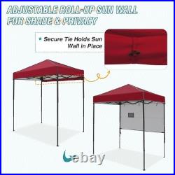 Instant Pop Up Canopy with Adjustable Sun Wall 6x4, Straight Lightweight Comp