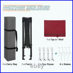 Instant Pop Up Canopy with Adjustable Sun Wall 6x4, Straight Lightweight Comp