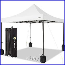 JEAREY Upgraded 10x10 Pop Up Canopy Tent Heavy Duty Outdoor Canopy with Rolle