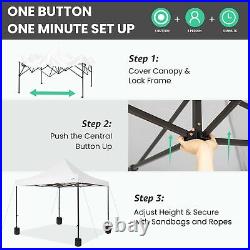 JEAREY Upgraded 10x10 Pop Up Canopy Tent Heavy Duty Outdoor Canopy with Rolle