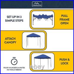 KAMPKEEPER 10x10 Pop Up Canopy Tent with 2 Sidewalls, Navy Blue (Used)