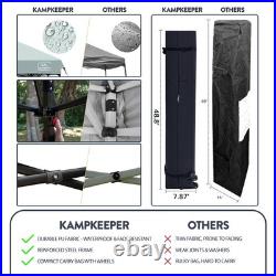 KAMPKEEPER 10x10 Pop Up Canopy Tent with 2 Sidewalls, Navy Blue (Used)