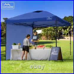 KAMPKEEPER 10x10 Pop Up Canopy Tent with 2 Sidewalls, Navy Blue (Used)