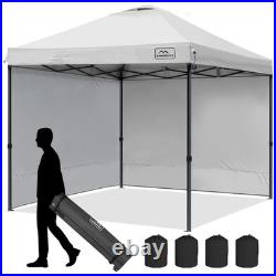 KAMPKEEPER 10x10 Pop Up Canopy Tent with 2 Sidewalls for Outdoor Use, White