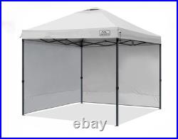 KAMPKEEPER 10x10 Pop Up Canopy Tent with 2 Sidewalls for Outdoor Use, White