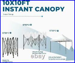 KING BIRD Pop Up Canopy Instant Tent Outdoor Folding Gazebo Shade Shelter 10x10