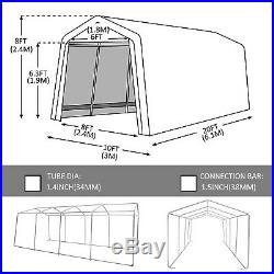 Kdgarden 10 x 20-Feet Heavy Duty Domain Carport Portable Enclosed Car Canopy